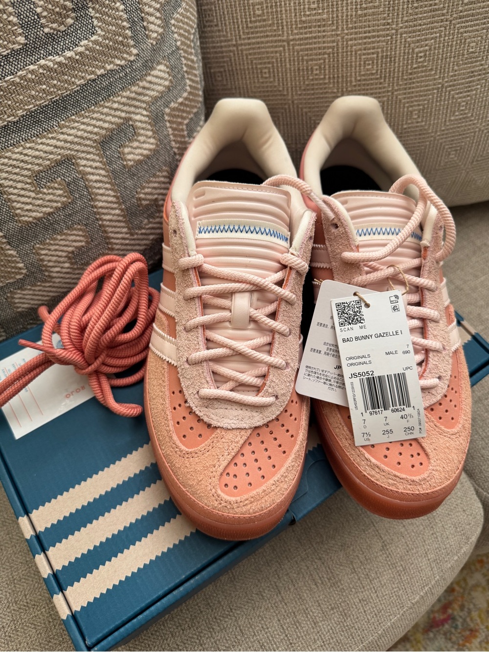 adidas 100% Original Bad Bunny Cabo Rojo Gazelle Pink/Terracotta Sneakers